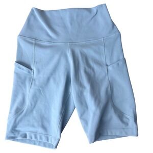 Nike One Dri-FIT Womens High Rise 7 Inch Biker Shorts Light Blue FZ6758-008 S